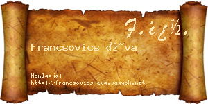Francsovics Éva névjegykártya