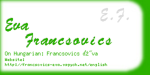 eva francsovics business card